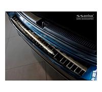 Avisa Protection de seuil arrière inox noir compatible avec Mercedes Classe-B W247 2018- 'Ribs'