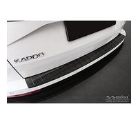 Avisa Protection de seuil arrière inox noir compatible avec Skoda Karoq Facelift 2022- + Sportline Facelift 2022- 'Ribs'