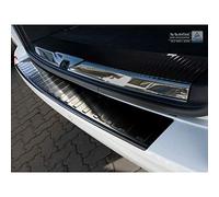 Avisa Protection de seuil arrière inox noir compatible avec Volkswagen Transporter T6 2015-2019 & FL 2019-2020 & T6.1 2020-2022 (hayon arrière) 'Ribs'