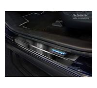 Avisa Seuils de portes inoxydable noir compatible avec Toyota RAV4 (5th Gen.) 2018- & Suzuki Across 2020- - 'Hybrid' - 4-pièces