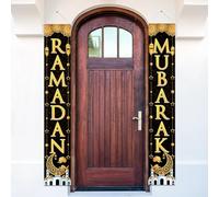 Aviski Décorations de porche du Ramadan Mubarak - Bannière de porte d'entrée du Ramadan Kareem, fournitures de décoration de porte de fête du Ramadan pour intérieur/extérieur