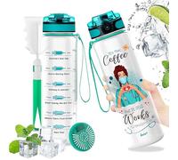 Åvix. Bouteille d'eau Tritan 1L pour Infirmières - Sans BPA, avec Filtre à Fruits et Brosse de Nettoyage Incluse - Infirmiere Accessoires - Cadeau Infirmiere - Infirmière - Montre Infirmière