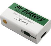 Pile 7.4V 1200mAh Li-ion avec port USB-C pour Appareils 9V-USB Rechargeable
