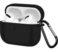 Avizar, Apple AirPods Pro étui de protection souple en silicone avec mousqueton, noir