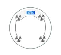 Avizar Balance Électronique En Verre Trempé 180 Kg Forme Rond Avec Écran LCD