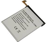 Avizar, batterie de rechange Wiko Rainbow Up Li-Polymer 2500mAh 3,8V 9,5Wh, blanc