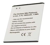 Avizar Batterie de Remplacement pour Archos 50b Platinum Li-ion 3.7V 1900mAh