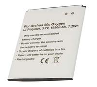 Batterie de Remplacement pour Archos 50c Oxygen Li-ion 3.7V 1950mAh Blanc Blanc