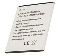 Avizar Batterie de Remplacement pour Archos 50d Helium Li-ion 3.8V 1800mAh Blanc