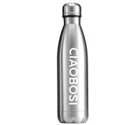 Avizar Bouteille Isotherme 500ml Design Fuselé avec Bouchon Anti-fuite Argent