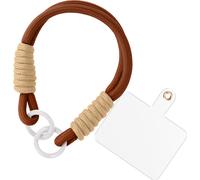 Avizar, Bracelet pour téléphone portable Courte dragonne en nylon, Marron