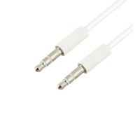 Avizar Câble Audio Auxiliaire Double Jack Mâle / Mâle 3.5mm Longueur 1m Blanc