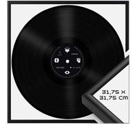 Avizar, Cadre en aluminium 12,5" pour vinyle 33 tours/minute à fixer au mur, Noir