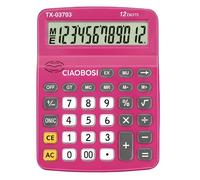 Avizar Calculatrice de Bureau 12 Chiffres avec Fonction Vocale et Écran LCD Rose