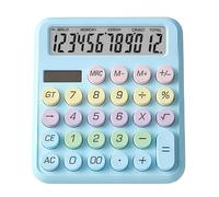 Avizar Calculatrice de Bureau 12 Chiffres Silencieuses Design Macaron Bleu