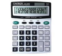 Avizar Calculatrice Électronique de Bureau 14 Chiffres Double Alimentation Gris