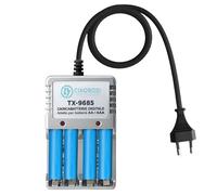 Avizar Chargeur de Piles Numérique AA et AAA 4 Canaux Prise 220V AC 150mA Gris