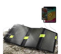 Chargeur Solaire Étanche 20W Double USB Pliable pour l'extérieur Noir