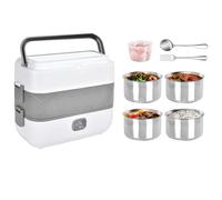 Avizar Chauffe-Repas Électrique 2 L Double Couche avec Bols Inox Amovibles