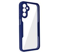 Coque 360° pour Galaxy A14 Dos Rigide Protection Ecran Souple Contour Bleu