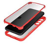Avizar Coque 360 pour Samsung S23 Dos Rigide Protection Écran Souple Rouge