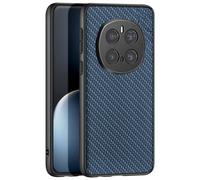 Coque Carbone pour Honor Magic 7 Pro Cuir Tissé Contour Silicone Bleu