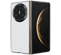 Coque Carbone pour Huawei Mate X6 Cuir Tissé Contour Silicone Blanc
