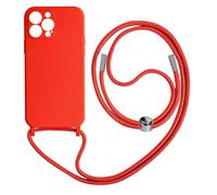 Coque Cordon pour iPhone 13 Pro Semi-rigide avec Lanière Tour du Cou 80cm Rouge