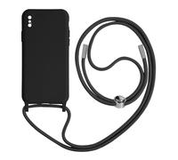 Avizar Coque Cordon pour iPhone XS Max Semi-rigide Lanière Tour du Cou 80cm Noir