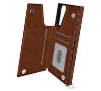 Coque et étui téléphone mobile Avizar Coque Cordon pour Samsung Galaxy S21 Plus Multifonction Avec Lanière Marron
