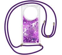 Avizar Coque Cordon pour Xiaomi Redmi A3 Antichoc Pailleté Violet