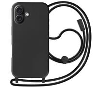 Coque Cordon Semi Rigide Soft touch pour iPhone 16 Noir