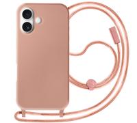 Avizar Coque Cordon Semi Rigide Soft touch pour iPhone 16 Rose champagne