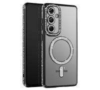 Avizar Coque Diamant pour Samsung Galaxy S25 Contour Strass Noir