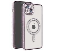 Avizar Coque Diamant pour iPhone 14 Plus Contour Strass Violet
