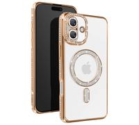 Coque MagSafe Diamant pour iPhone 16 Plus avec Design Luxe Dorée