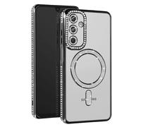 Coque Diamant pour Samsung Galaxy A16 MagSafe Contour Strass Noir