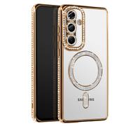 Avizar Coque Diamant pour Samsung Galaxy A56 Contour Strass Dorée