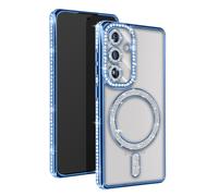 Coque Diamant pour Samsung Galaxy S24 MagSafe Contour Strass Bleu clair