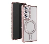 Coque Diamant pour Samsung Galaxy S24 Plus MagSafe Contour Strass Rose champagne