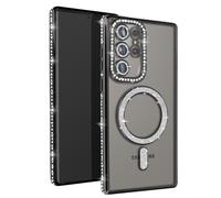 Coque Diamant pour Samsung Galaxy S24 Ultra MagSafe Contour Strass Noir