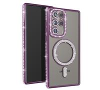 Coque Diamant pour Samsung Galaxy S24 Ultra MagSafe Contour Strass Violet