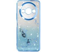 Avizar Coque Fleurs Pailletées pour Xiaomi Redmi A3 Silicone Bague Support