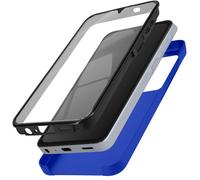 Avizar – Coque intégrale pour Samsung A25 – Arrière rigide, avant souple tactile – Bleu