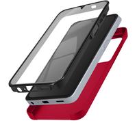 Avizar Coque intégrale pour Samsung A25 – Rigide et avant souple tactile Rouge