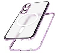 Coque Intégrale MagSafe pour Samsung S24 Dos Rigide Verre Trempé Violet Clair