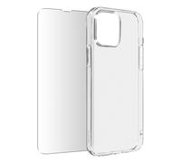 Avizar Coque iPhone 13 Silicone Souple Film Verre Trempé 9H Transparent