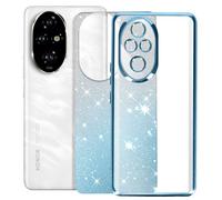 Avizar, coque pailletée pour Honor 200 Pro, coque souple en silicone bordée de métal, bleu clair