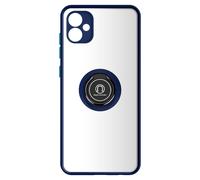 Coque et étui téléphone mobile Avizar Coque pour Samsung Galaxy A04e Bi-matière Bague Métallique Support Vidéo Bleu