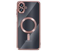 Coque pour Galaxy A07 Compatible MagSafe avec Contour Chromé Rose